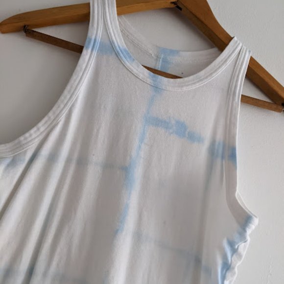 Everlane White and Blue Tie Dyed Tank Top Size M - Picture 5 of 6